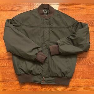 Vtg Peter England Mens M Gray Full Zip Insulated Bomber Jacket / Coat 90s Y2K